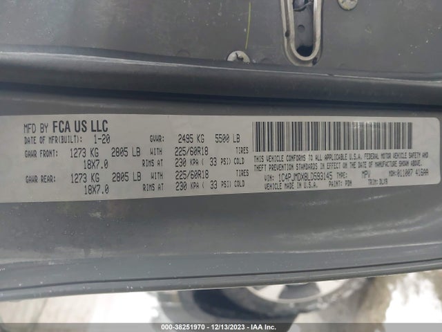 Jeep Cherokee Limited 4x4 2020 1C4PJMDX8LD593145 Image 9