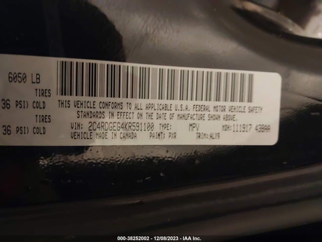 Dodge Grand Caravan Gt 2019 2C4RDGEG4KR591100 Image 9
