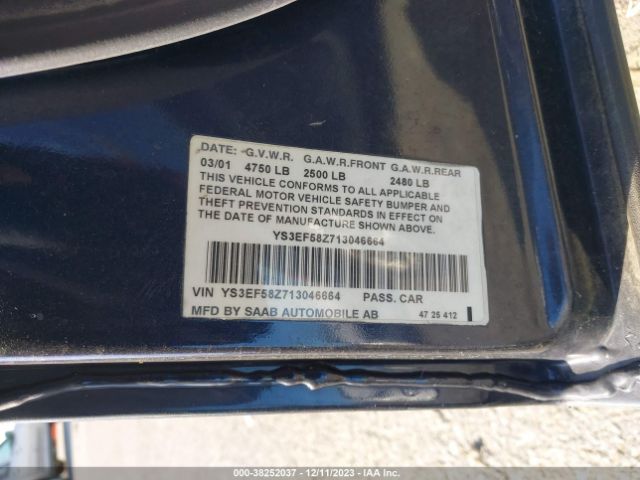 2001 SAAB 9-5 YS3EF58Z713046664 Photo 8