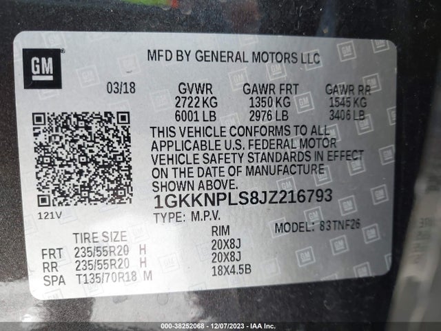GMC Acadia Denali 2018 1GKKNPLS8JZ216793 Image 9