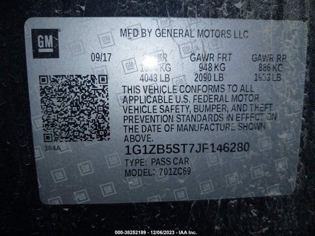 Chevrolet Malibu 1ls 2018 1G1ZB5ST7JF146280 Image 9