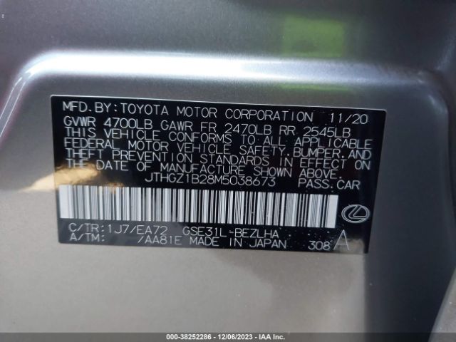 2021 LEXUS IS JTHGZ1B28M5038673 Photo 8