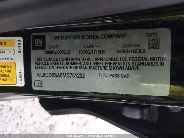 Chevrolet Spark Fwd 1lt Automatic 2021 KL8CD6SA5MC751232 Image 9