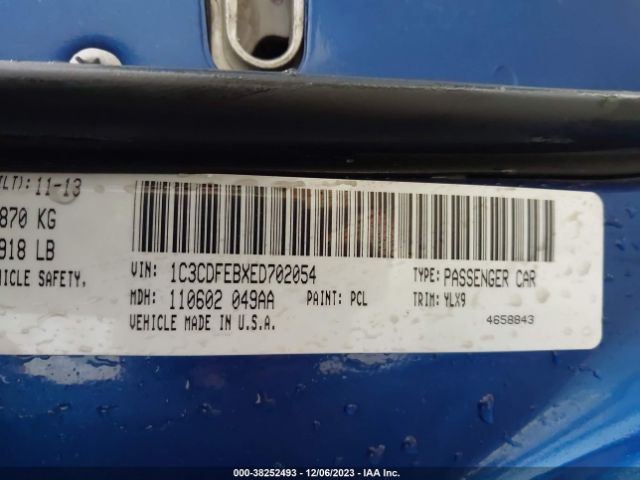 1C3CDFEBXED702054 Dodge DART GT