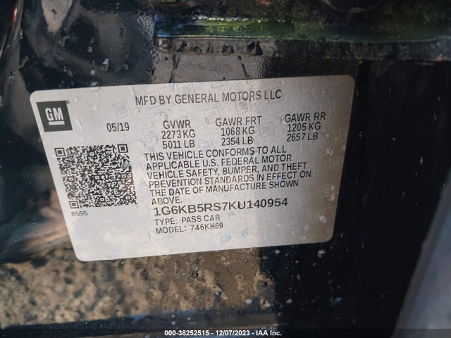 1G6KB5RS7KU140954 Cadillac CT6 LUXURY