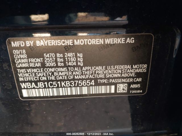 WBAJB1C51KB375654 BMW 530e Xdrive Iperformance