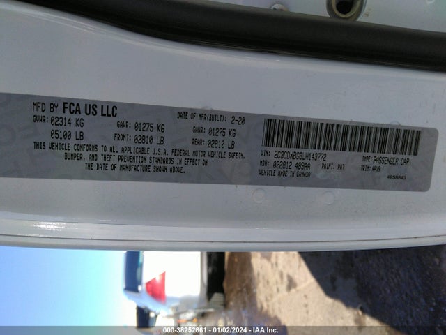 Dodge Charger Sxt Rwd 2020 2C3CDXBG8LH143772 Image 9