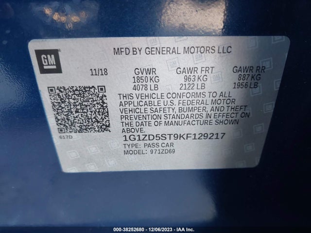 Chevrolet MALIBU LT 2019 1G1ZD5ST9KF129217 Image 9