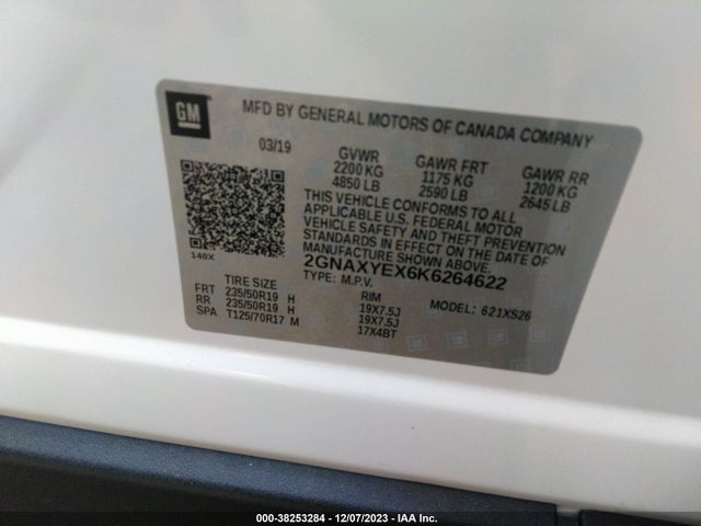 Chevrolet Equinox Premier 2019 2GNAXYEX6K6264622 Image 9