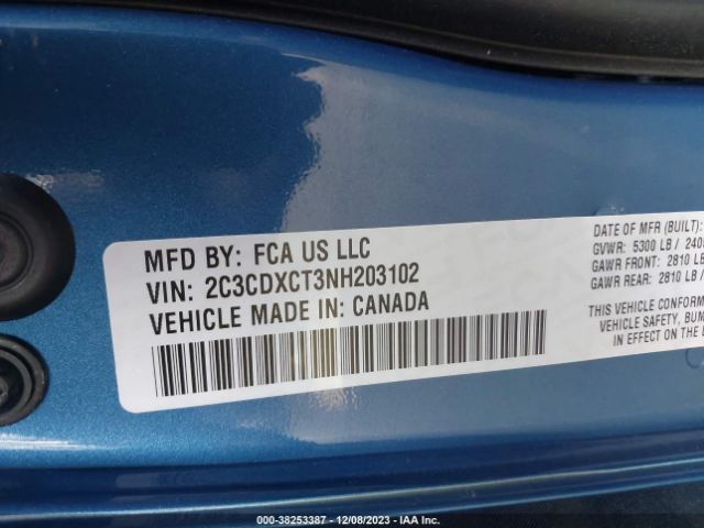2C3CDXCT3NH203102 Dodge CHARGER R/T