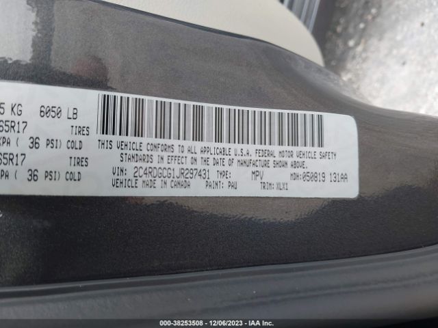 2C4RDGCG1JR297431 Dodge Grand Caravan Sxt