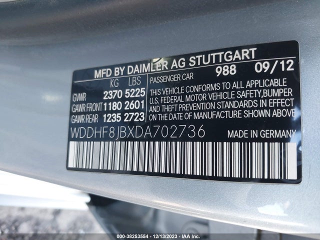 Продаж на аукціоні авто 2013 Mercedes-benz E 350 4matic, vin: WDDHF8JBXDA702736, номер лоту: 38253554