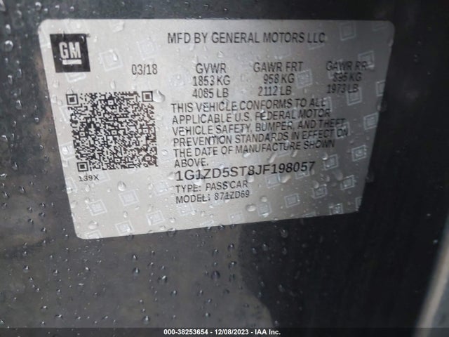 Chevrolet MALIBU LT 2018 1G1ZD5ST8JF198057 Image 9