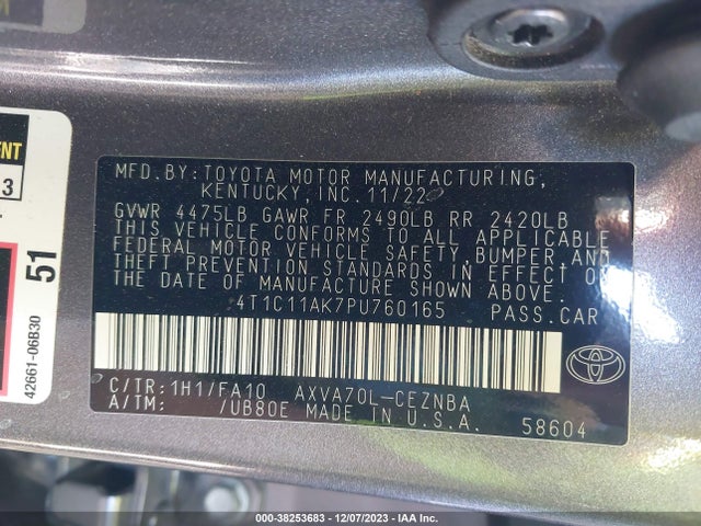 Toyota CAMRY LE 2023 4T1C11AK7PU760165 Image 9