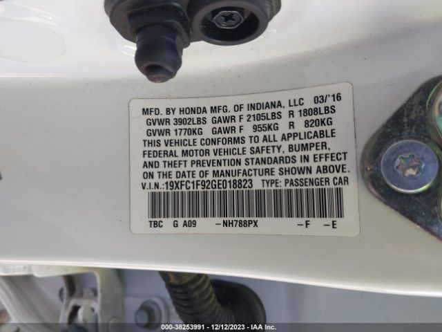 19XFC1F92GE018823 Honda Civic Touring