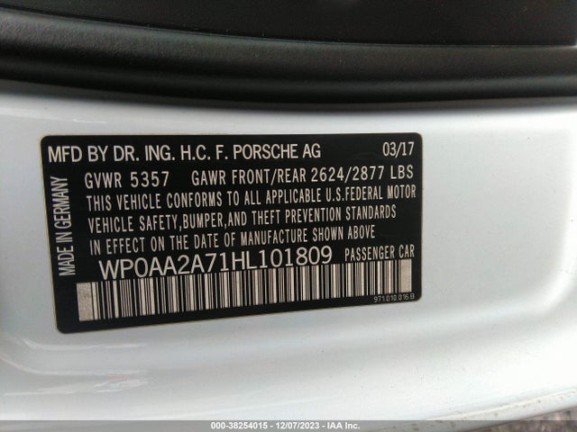 2017 PORSCHE PANAMERA WP0AA2A71HL101809 Photo 8