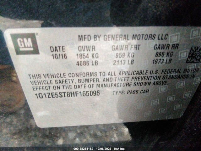 Chevrolet MALIBU LT 2017 1G1ZE5ST8HF165096 Image 9