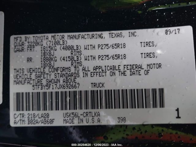 2018 TOYOTA TUNDRA 4WD 5TFBY5F17JX692667 Photo 8