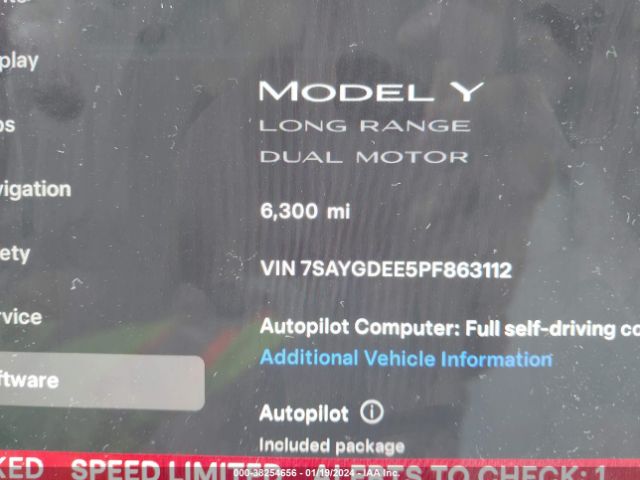 7SAYGDEE5PF863112 Tesla Model Y Awd/long Range Dual Motor All-wheel Drive
