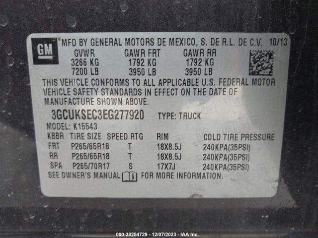 Chevrolet Silverado 1500 2lz 2014 3GCUKSEC3EG277920 Image 9