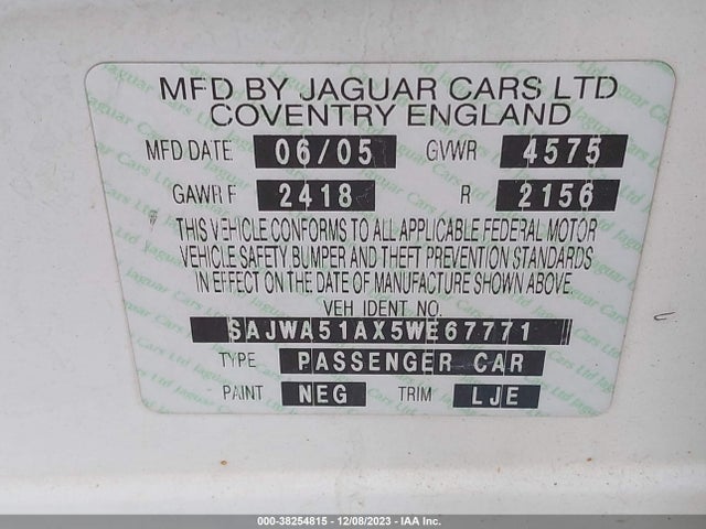 2005 JAGUAR X-TYPE SAJWA51AX5WE67771 Photo 8