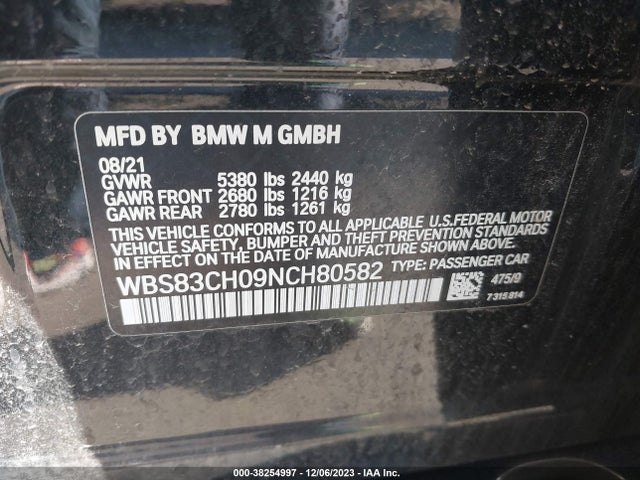 BMW M5 Base (a8) 2022 WBS83CH09NCH80582 Image 9