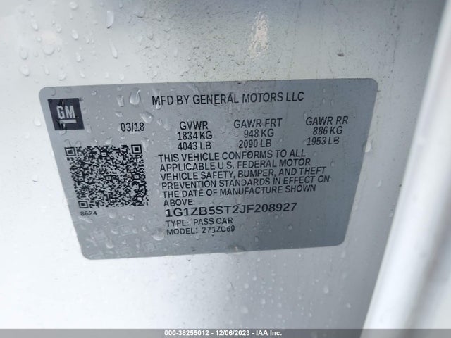 Chevrolet Malibu 1ls 2018 1G1ZB5ST2JF208927 Image 9