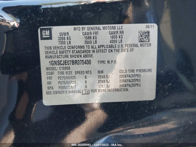 2011 CHEVROLET SUBURBAN 1GNSCJE07BR375436 Photo 8