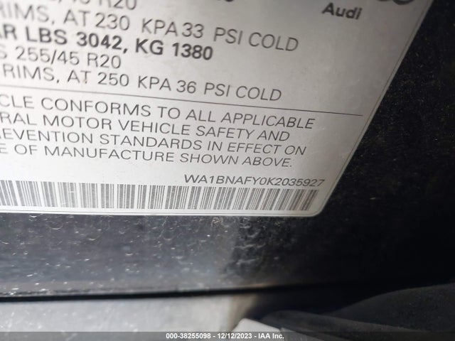 WA1BNAFY0K2035927 Audi Q5 45 Premium