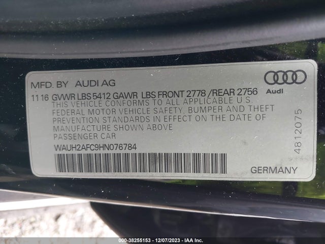 WAUH2AFC9HN076784 Audi A6 3.0t Premium Plus