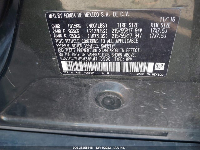 Honda HR-V LX 2017 3CZRU5H38HM710998 Image 9