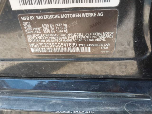 2016 BMW 740I WBA7E2C59GG547639 Photo 8