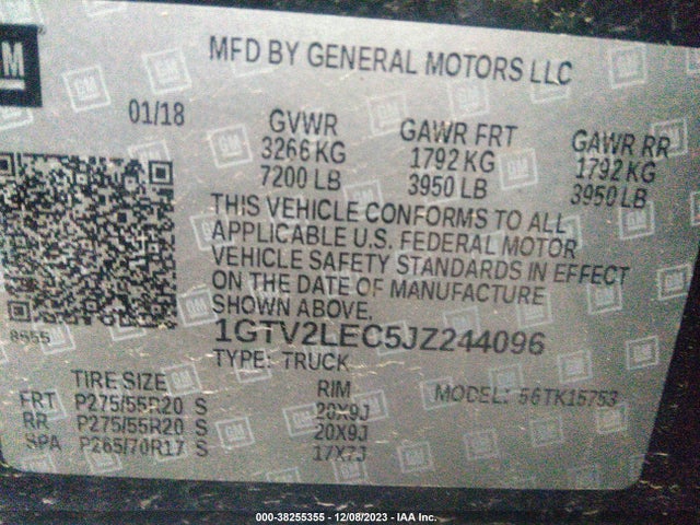 GMC SIERRA 1500 2018 1GTV2LEC5JZ244096 Image 9