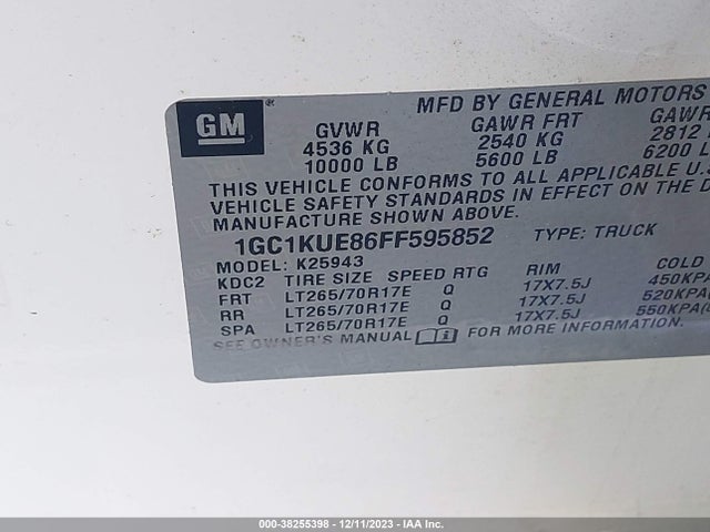 Chevrolet Silverado 2500hd Wt 2015 1GC1KUE86FF595852 Image 9