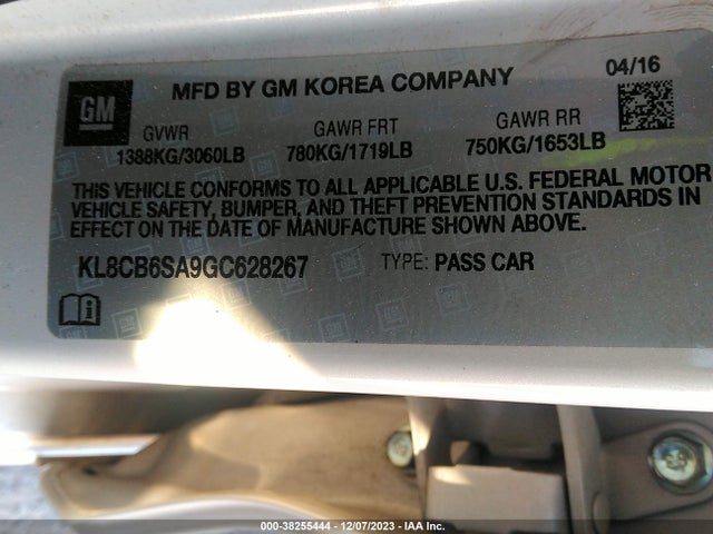 Chevrolet Spark Ls Cvt 2016 KL8CB6SA9GC628267 Image 9