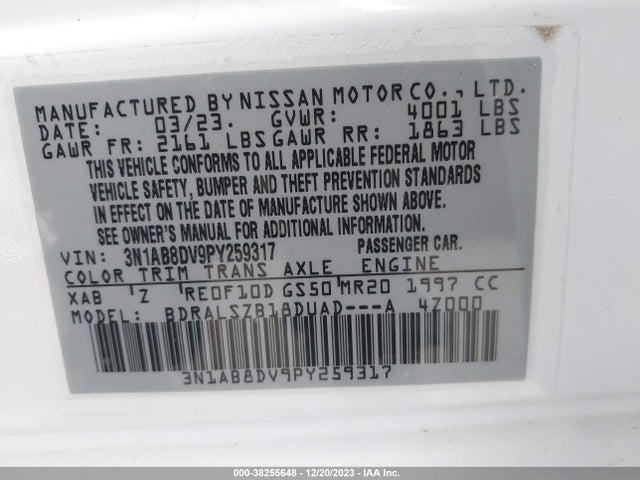 Nissan Sentra Sr Xtronic Cvt 2023 3N1AB8DV9PY259317 Image 9