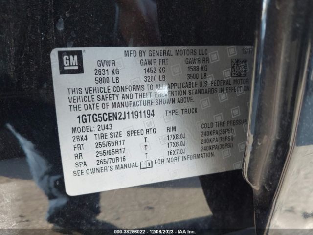 1GTG5CEN2J1191194 GMC CANYON SLE