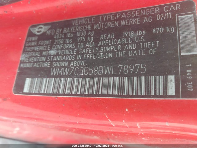 2011 MINI COOPER S COUNTRYMAN WMWZC3C58BWL78975 Photo 8