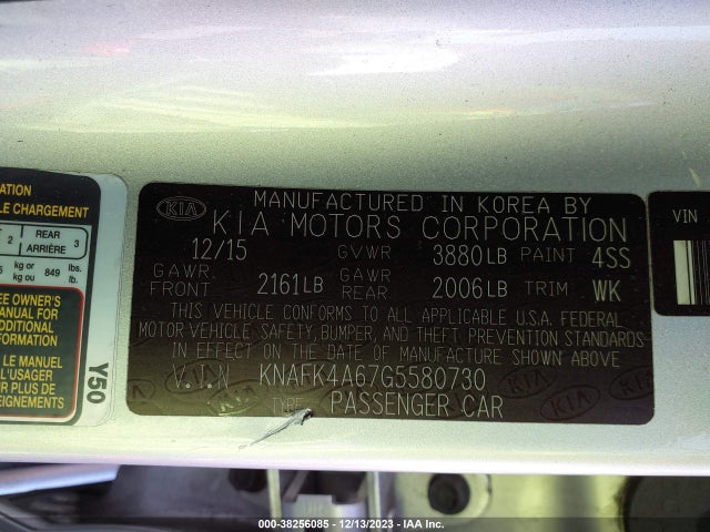 KIA FORTE LX 2016 KNAFK4A67G5580730 Image 9