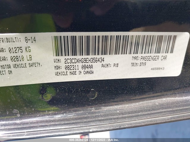 Dodge Charger Sxt 2014 2C3CDXHG9EH356434 Image 9