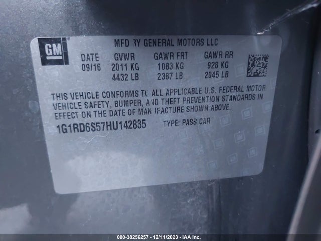 Chevrolet Volt Premier 2017 1G1RD6S57HU142835 Image 9