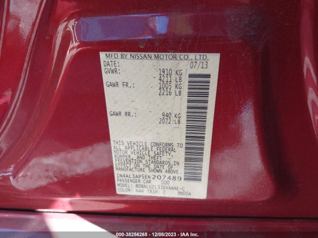 2014 NISSAN ALTIMA 2.5 SV VIN: 1N4AL3AP5EN207489
