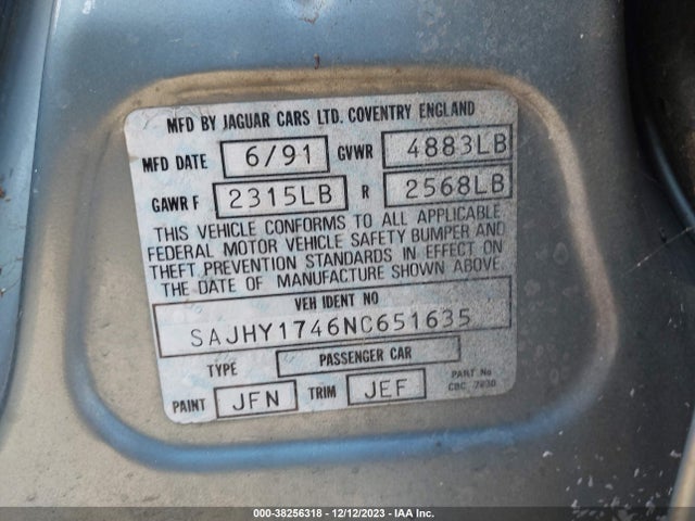 1992 JAGUAR XJ6 SAJHY1746NC651635 Photo 8