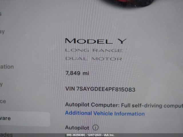 7SAYGDEE4PF815083 Tesla Model Y Awd/long Range Dual Motor All-wheel Drive