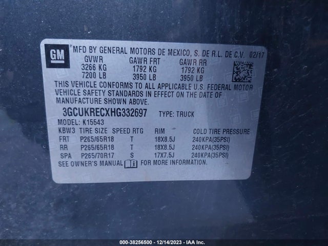 Chevrolet Silverado 1500 2lt 2017 3GCUKRECXHG332697 Image 9