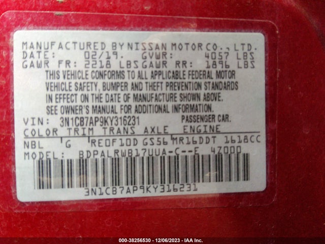 Nissan Sentra Sr Turbo 2019 3N1CB7AP9KY316231 Image 9