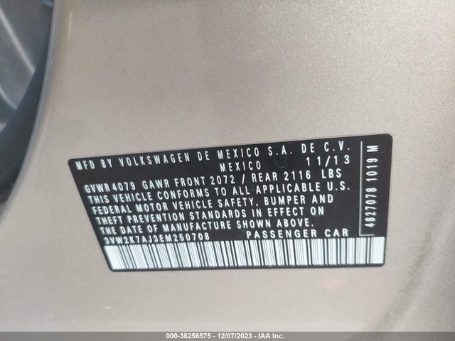 3VW2K7AJ3EM250708 Volkswagen Jetta 2.0l S