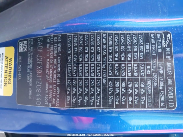 2018 JAGUAR E-PACE SADFJ2FX9J1Z08440 Photo 8