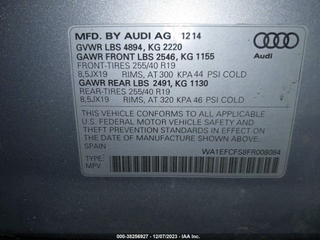 WA1EFCFS8FR008084 Audi Q3 2.0t Premium Plus