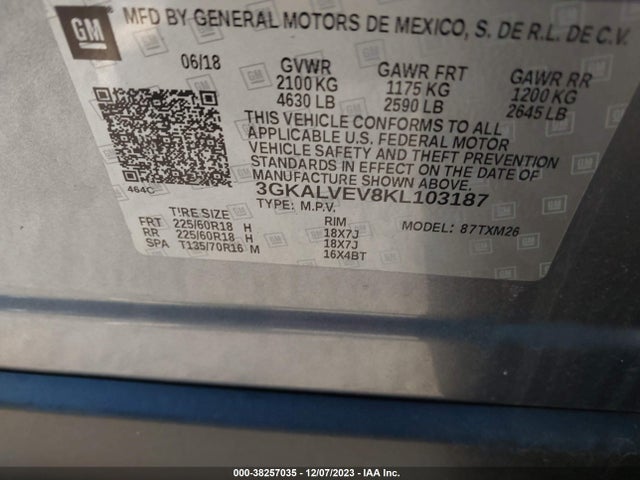 GMC Terrain Slt 2019 3GKALVEV8KL103187 Image 9